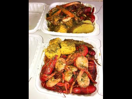 A closer look at the delicious seafood boil. Ready and waiting to satisfy your appetite.