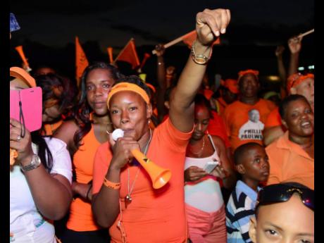 PNP supporters at a major meeting in St Mary.