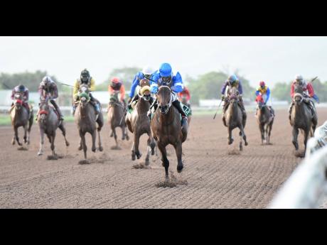 WOW WOW (infront) ridden by Robert Halledeen winning the 10th race over 1300 metres at Caymanas Park on Sunday, July 5, 2020.