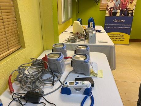 Some of the equipment donated to the Mandeville Regional Hospital by international philanthropist and chief of medicine at the Northeast Georgia Medical Centre, Dr Pete Williams.