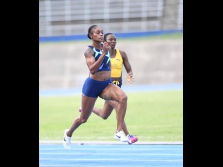 Elaine Thompson Herah competing in the women’s 100m at the Velocity Fest meet at the National Stadium earlier this year.