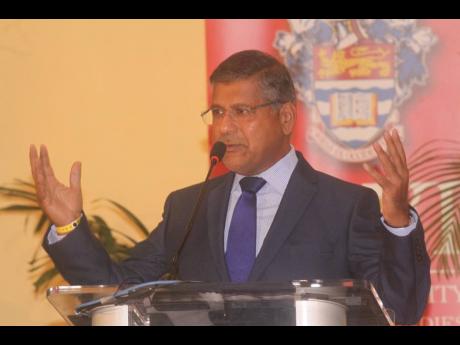 British High Commissioner Asif Ahmad addressing the UWI-hosted conference sustainable cities on Wednesday.