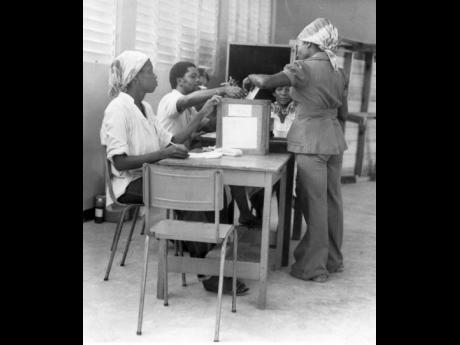 Voting in the 1980 general election.