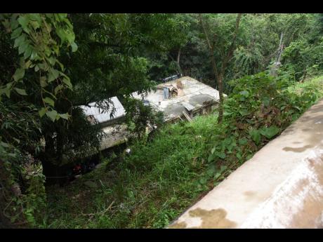 The home of Asauna Gordon located on the edge of the Hope River and about 200 feet below the Gordon Town road in St Andrew.