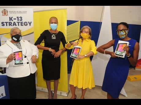 From left: Marlene Street Forrest, managing director, Jamaica Stock Exchange (JSE); Fayval Williams, minister of education, youth and information (MOEYI); Thalia Lyn, chairman, NCB Foundation; and Nadeen Matthews Blair, chief executive officer, NCB Foundat