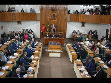 Governor General Sir Patrick Allen reads the Throne speach at Gordon House at the ceremonial opening of Parliament in February 2019. There are currently ongoing issues with naming of the committees of the parliament and replacement of opposition chairmen w