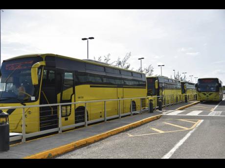 A line of JUTC buses. 			        File photos