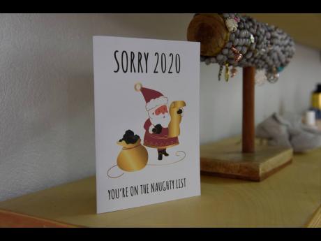 This funny card greets guests on entry. 