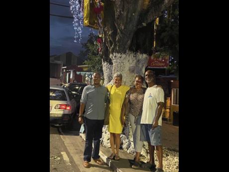 Members of the Oracabessa Christmas committee at the tree lighting event. From left: chairman Howard Pottinger, Liz Phillips, and Christine and Clive Heaven   