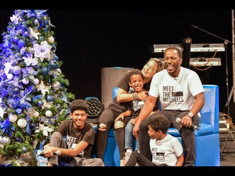 Husband and wife entertainers Wayne Marshall and Tami Chin Mitchell and their boys, Atlas (centre) and Jaxen (seated right), and Marshall’s younger brother, Alex, kicked off the show with their reflections on Christmas. The ‘Glory to God’ singer, who