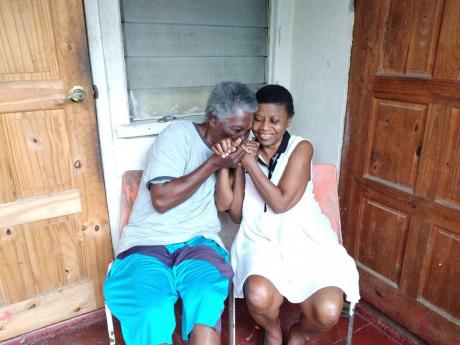 Elderly blind couple Clinton and Lorna Stewart at their current rented premises in Cockburn Gardens, St Andrew.