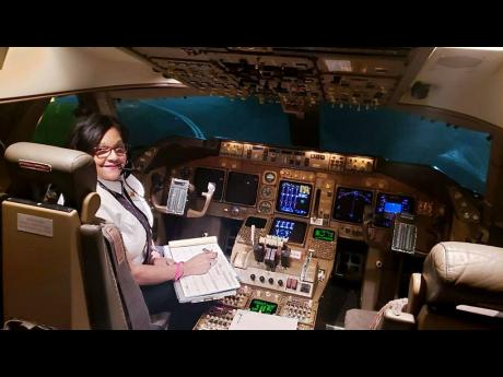 Captain Maria Ziadie-Haddad on her last commercial flight on Atlas Air Worldwide.