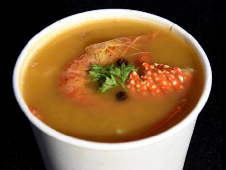 The seafood pumpkin soup gets high marks for taste. 