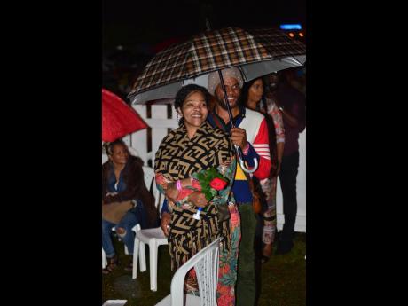 The crowd brave the heavy rains to see their favourite reggae artiste at Rebel Salute 2020.