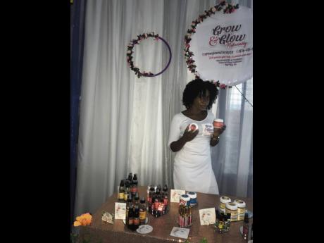 Audre Wisdom setting up at her recently held product launch. 