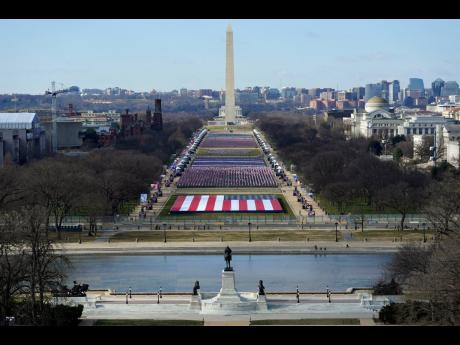 A view of the National Mall in Washington ahead of the 59th presidential inauguration on Wednesday.