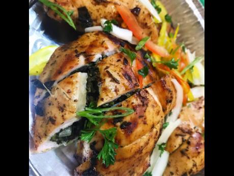 The tender and succulent callaloo stuffed chicken breast will leave you wanting more.