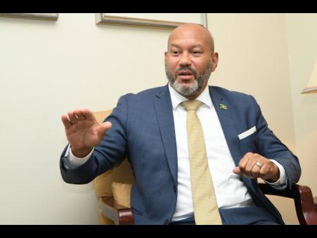 
Jamaica’s High Commissioner-designate to India, Jason Hall, being interviewed at the Ministry of Foreign Affairs and Foreign Trade in New Kingston, on Tuesday, February 2.