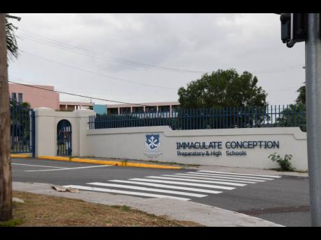 The entrance to the Immaculate Conception High School on Constant Spring Road in St Andrew.
