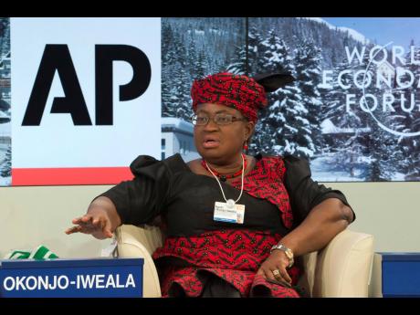 Ngozi Okonjo-Iweala during a panel discussion "The Post-2015 Goals: Inspiring a New Generation to Act", the fifth annual Associated Press debate, at the World Economic Forum in Davos, Switzerland. Okonjo-Iweala was appointed to head the World Trade Organiz