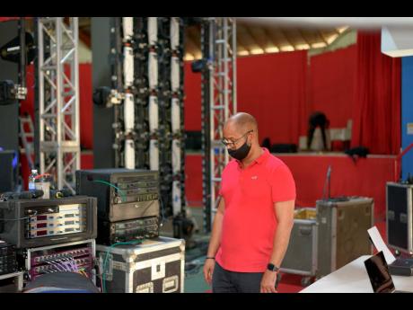 Martin Lewis of the Jamaica Jazz and Blues Festival does final checks in preparation for the first virtual staging of the festival.