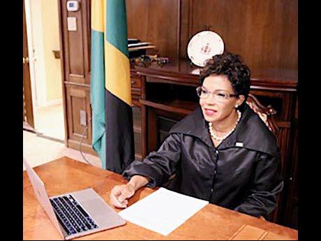 Jamaica’s Ambassador to the United States addresses a Black History Month forum on February 28. 