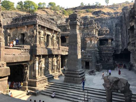 The intricate carvings at Ellora Caves are awe inspiring.