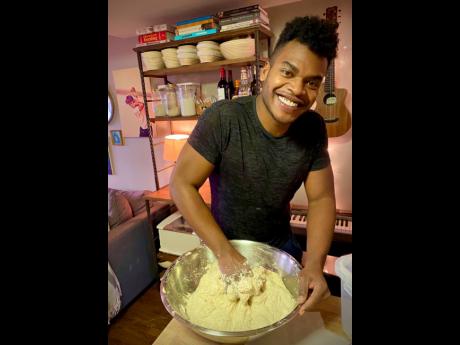 BELOW: Kumangai makes sourdough bread from his apartment in New York. The triple threat from the musical ‘Jagged Little Pill’ has leaned into a fourth skill as the pandemic marches on: baking and selling his own sourdough. 