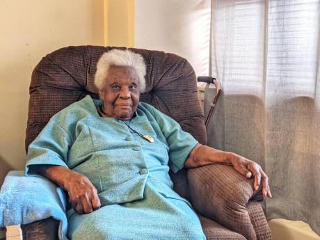 Dora Skeen, the 110-year-old Jamaican migrant who became the oldest person in Scarborough, Ontario, to get the COVID-19 vaccine.