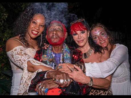 From left: Marcia Reid, Lee ‘Scratch’ Perry, Mireille Perry and Britta Slippens show some love. 
