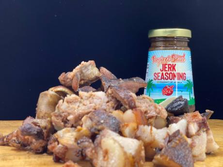 The Tropical Sauce Jerk Seasoning is the secret ingredient for this succulent jerked pork. 