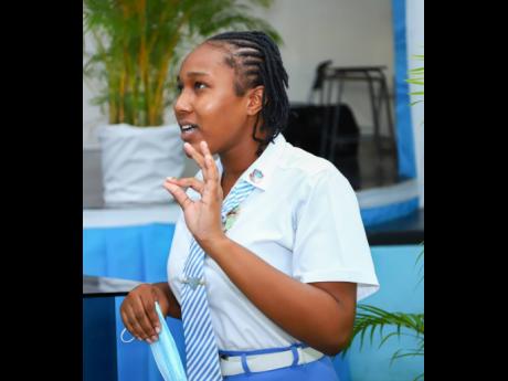 Carla Plunkett, a Grade 13 student and St Catherine High School’s head girl, shares how she is choosing to challenge during the session.