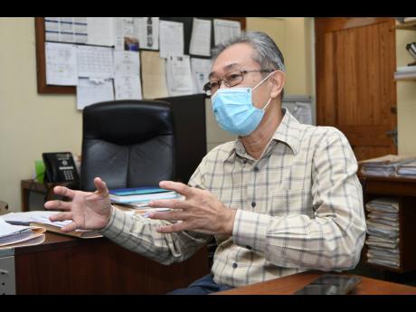 Dr Myo Kyaw Oo, senior medical officer at the Bellevue Hospital in Kingston in discussion with The Gleaner news team during an interview at the health facility yesterday.