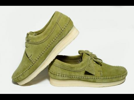 A pair of Clarks shoes.