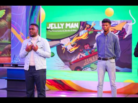 
Shaquille Crosse (left) and Chevardi Gray pitch for animated series, ‘Jelly Man Adventures’.
