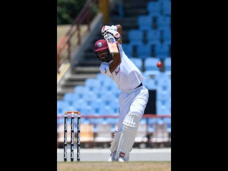 Batsman Roston Chase showed some resistance with a fighting 62 runs for the West Indies in their second innings against South Africa on day three of the first Test in St Lucia.