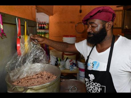 Taylor starts as early as 5 a.m. to make sure his customers have a variety of options. When we visited, his rice and peas was close to being completed. 