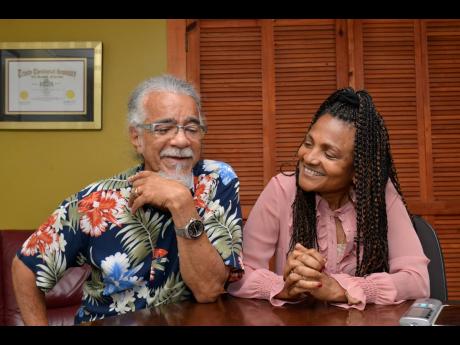 Tommy Cowan (left), and wife, Carlene Davis, recalled Nelson Mandela’s historic 24-hour visit to Jamaica.
