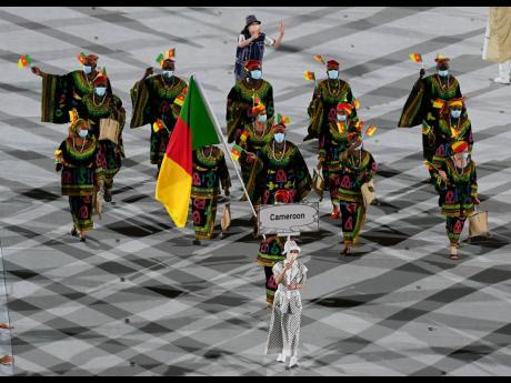 The colourful Cameroonian team at the opening ceremony of the Tokyo 2021 Olympics held at the Olympic Stadium in Tokyo, Japan on Friday, July 23, 2021.