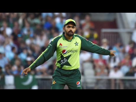Pakistan captain Babar Azam during the third T20 international cricket match between England and Pakistan at Old Trafford cricket ground in Manchester, England, on Tuesday, July 20.