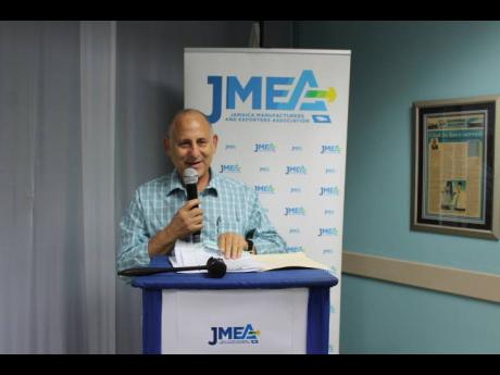 Newly elected president of the Jamaica Manufacturers and Exporters Association, John Mahfood, speaks at the annual general meeting on Wednesday, July 21, 2021.
