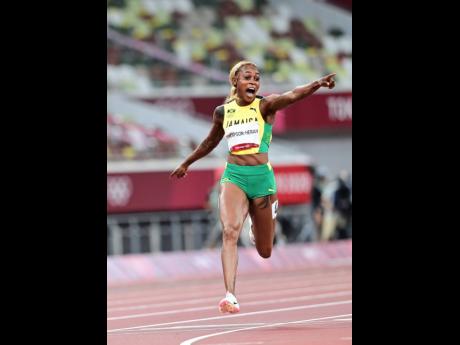 Elaine Thompson Herah emphatically defended her Olympic 100m title with a 10.61 seconds run inside the Tokyo Olympic Stadium yesterday.