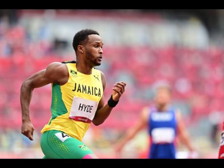 Jamaica’s Jaheel Hyde competing in the men’s 400m hurdles event at the Tokyo 2020 Olympics at the Tokyo Olympic Stadium in Tokyo, Japan, on Friday.