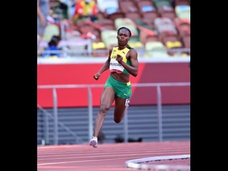 Roneisha McGregor competing in the women’s 400-metre heats yesterday.