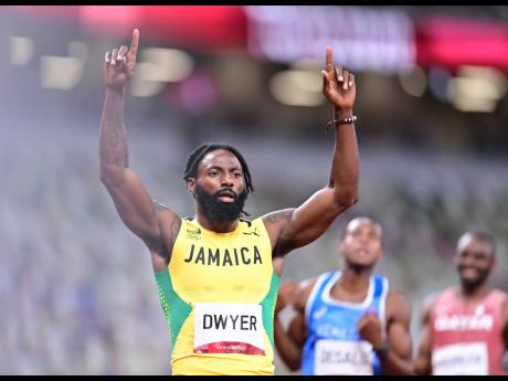 Rasheed Dwyer celebrates making men’s 200 metres final at the Tokyo 2020 Olympic Games after yesterday’s semi-final at the Tokyo Olympic Stadium in Tokyo, Japan.