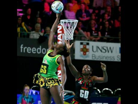 Jamaica’s goal shooter Shanice Beckford in action against Malawi during the Fast5 Netball World Series in October 2017. Jamaica’s netballers could find themselves contending for an Olympic medal if the sport’s governors are successful in their push f