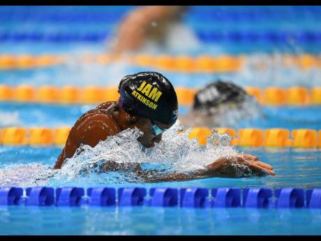 Jamaica’s Alia Atkinson competes in the Women’s 100m Breaststroke at the Olympic Games at the Tokyo Aquatic Centre in Tokyo, Japan on Sunday, July 25.