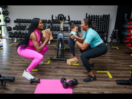 Debbie Hall puts her fitness training and expertise into play as she entertains a little one, Vanna Grace, while getting Jessica Johnson into her best shape.Debbie Hall puts her fitness training and expertise into play as she entertains a little one, Vanna