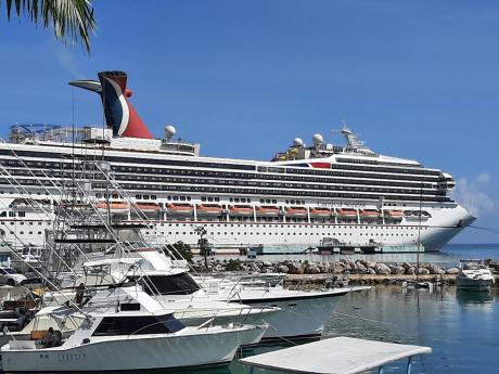The Carnival Sunshine which was docked in Ocho Rios on Monday. 