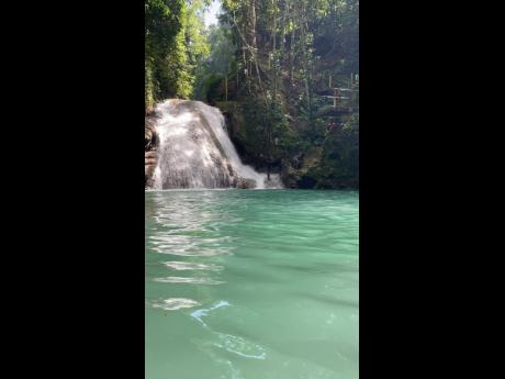 Perfect spot to cool off in the summer - photo taken at at Blue Hole, St. Ann .